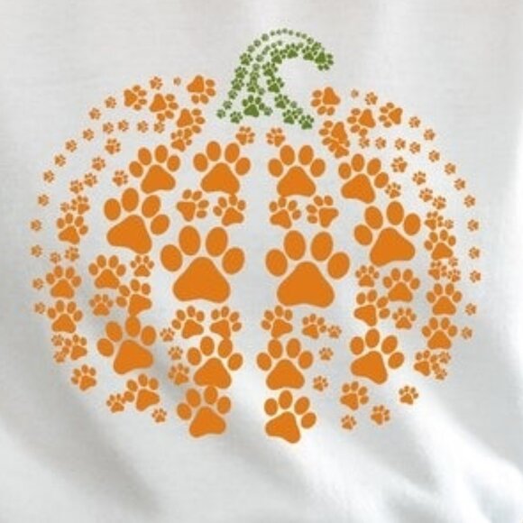 Pumpkin Paw Print Dog Lover Halloween Cute Pet Paw Pumpkin Sweatshirt - Picture 2 of 5